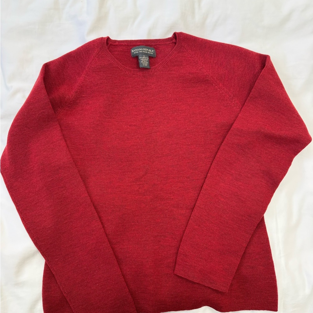 Banana Republic Deep Red Crewneck Sweater